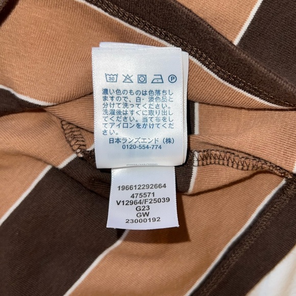 Lands’ End Striped Cotton Long-Sleeve Tee - Picture 5 of 9